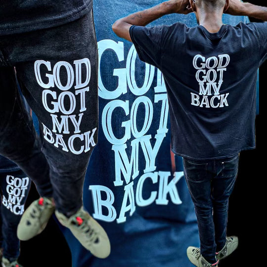 “GOD HAS MY BACK” Black Tee